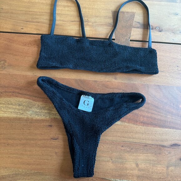 Hunza G Gigi Bikini Set Black: One Size - Picture 1 of 4